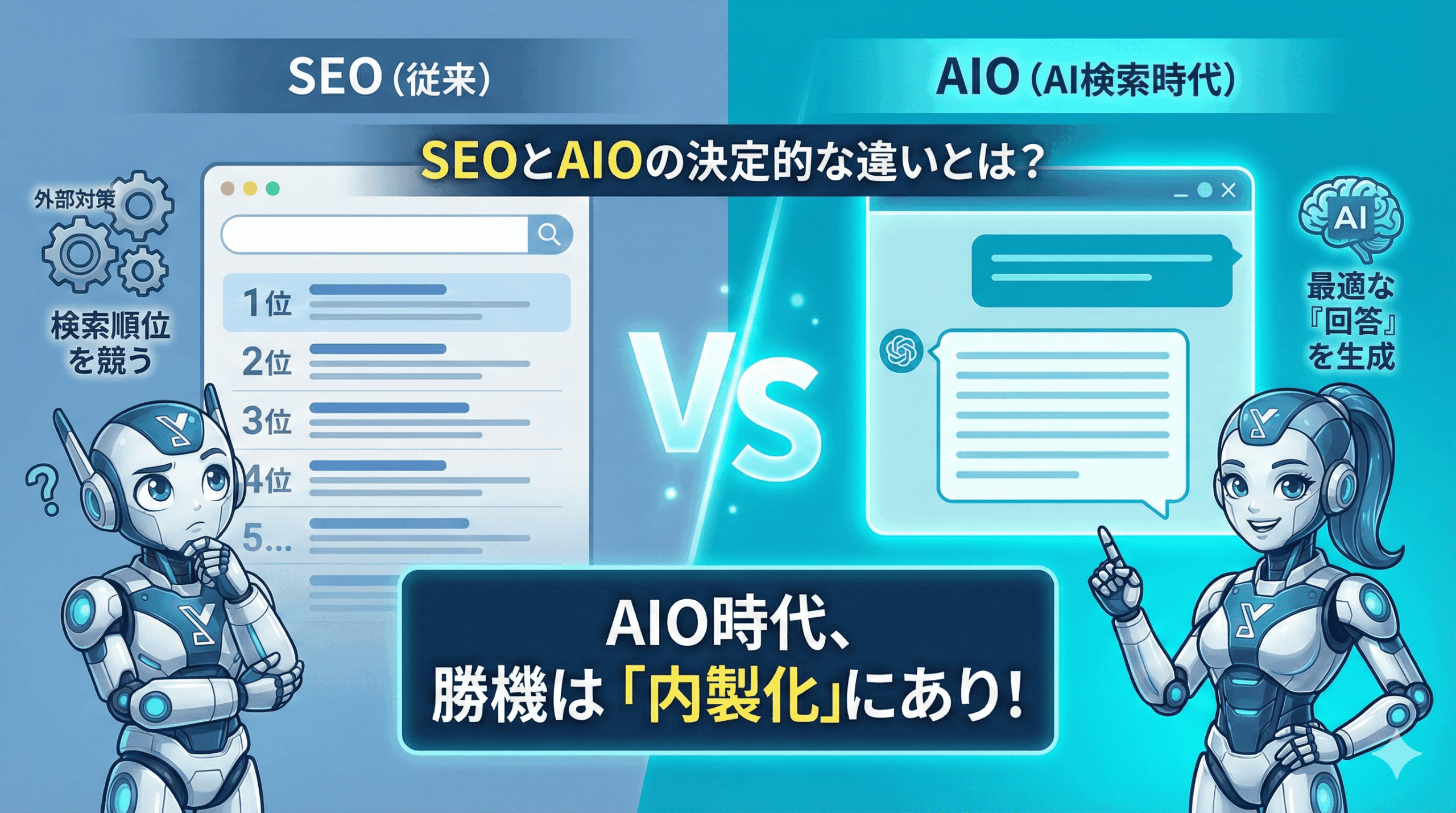 SEOとAIOの違いとは？AI検索時代に勝つ「内製化」という生存戦略